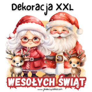 WESOŁYCH ŚWIĄT – Mikołaj i Pani Mikołajowa, dekoracja XXL