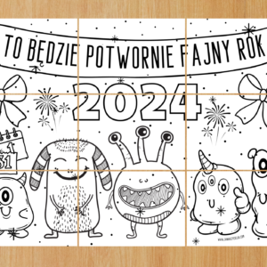 Potwornie fajny Nowy Rok 2024  – KOLOROWANKA XXL